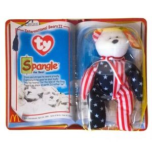 SOLD OUT ———— Ty International Bears Spangle Beanie Plush 2000